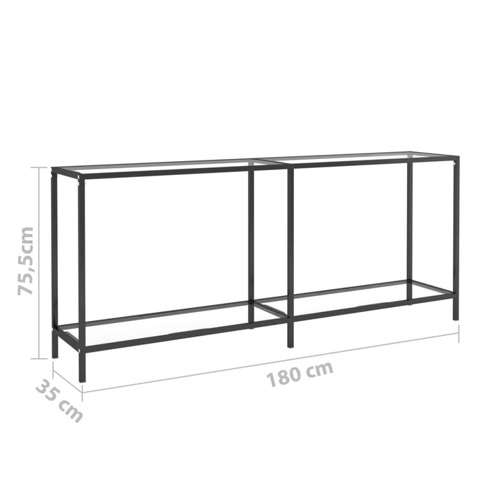 Masă consolă, transparent, 180x35x75,5 cm, sticlă securizată - WALTI WALTI