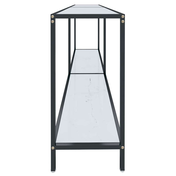 Masă consolă,alb, 180x35x75,5 cm, sticlă securizată - WALTI WALTI