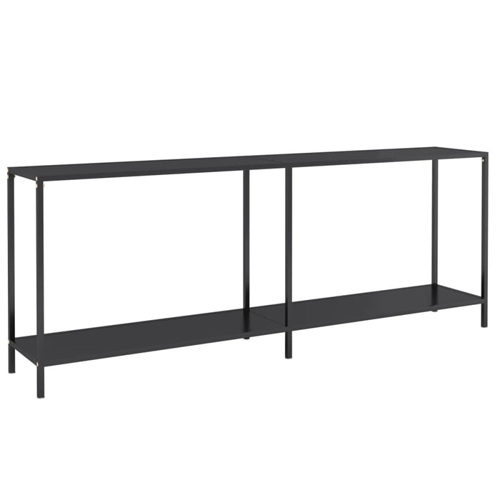 Masă consolă, negru, 200x35x75,5 cm, sticlă securizată - WALTI WALTI