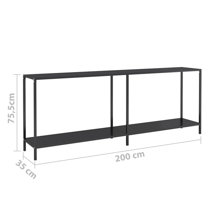 Masă consolă, negru, 200x35x75,5 cm, sticlă securizată - WALTI WALTI