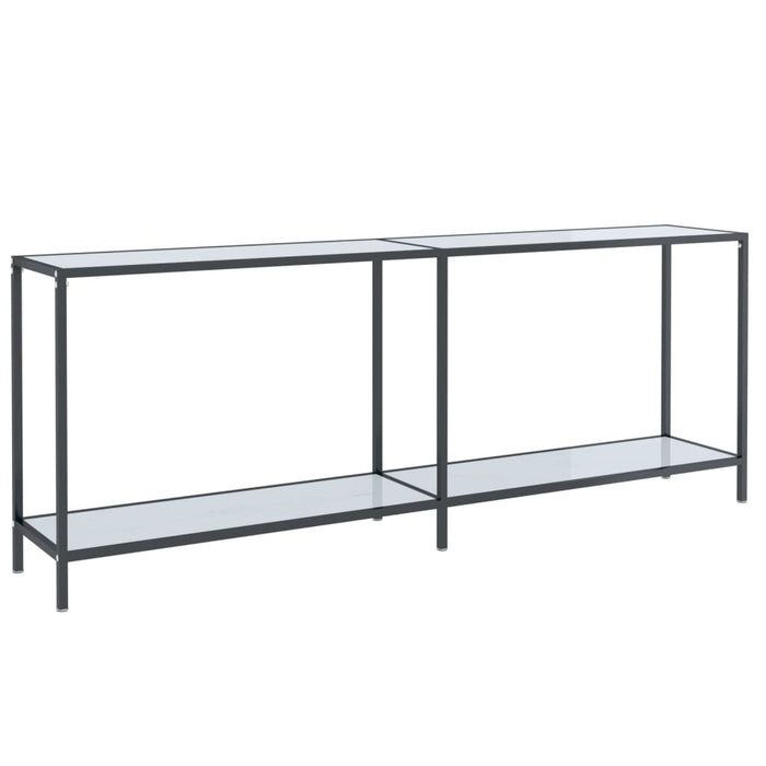 Masă consolă,alb, 200x35x75,5 cm, sticlă securizată - WALTI WALTI