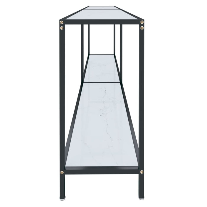Masă consolă,alb, 200x35x75,5 cm, sticlă securizată - WALTI WALTI