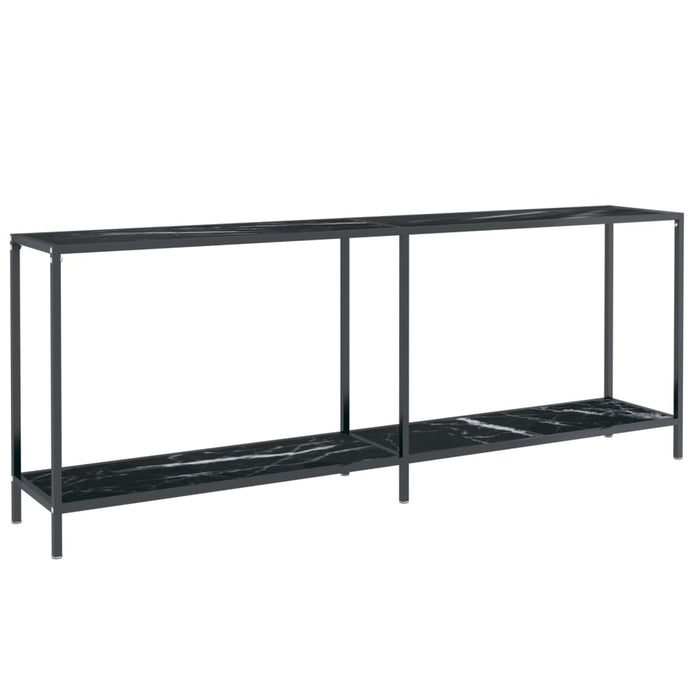 Masă consolă, negru, 200x35x75,5 cm, sticlă securizată - WALTI WALTI