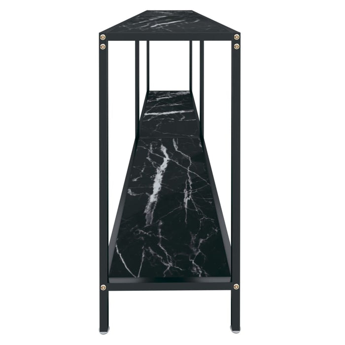 Masă consolă, negru, 200x35x75,5 cm, sticlă securizată - WALTI WALTI
