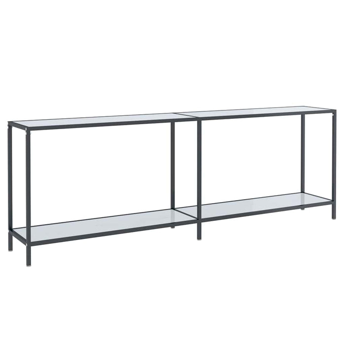 Masă consolă,alb, 220x35x75,5 cm, sticlă securizată WALTI
