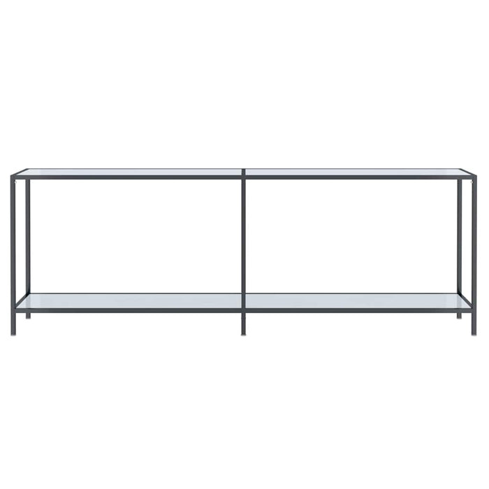 Masă consolă,alb, 220x35x75,5 cm, sticlă securizată WALTI