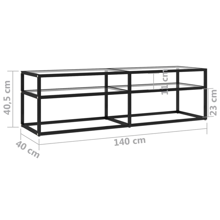 Comodă TV, transparent, 140x40x40,5 cm, sticlă securizată - WALTI WALTI