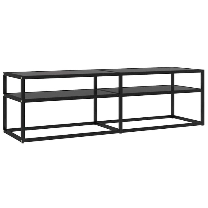 Comodă TV, negru, 140x40x40,5 cm, sticlă securizată - WALTI WALTI