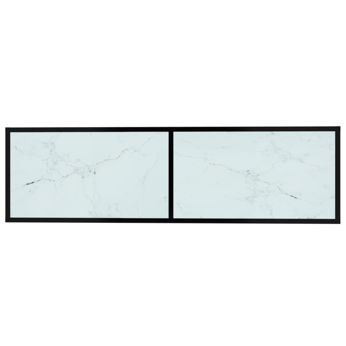Comodă TV, marmură albă, 140x40x40,5 cm, sticlă securizată - WALTI WALTI