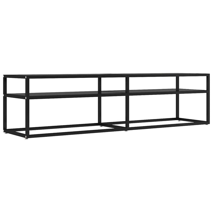 Comodă TV, negru, 160x40x40,5 cm, sticlă securizată - WALTI WALTI