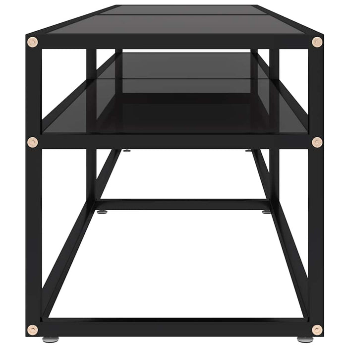 Comodă TV, negru, 160x40x40,5 cm, sticlă securizată - WALTI WALTI