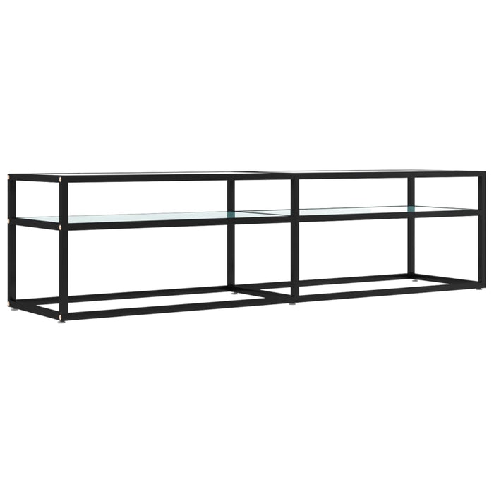 Comodă TV, marmură albă, 160x40x40,5 cm, sticlă securizată - WALTI WALTI