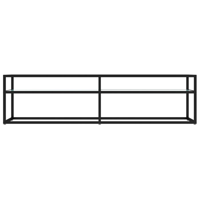 Comodă TV, marmură albă, 160x40x40,5 cm, sticlă securizată - WALTI WALTI