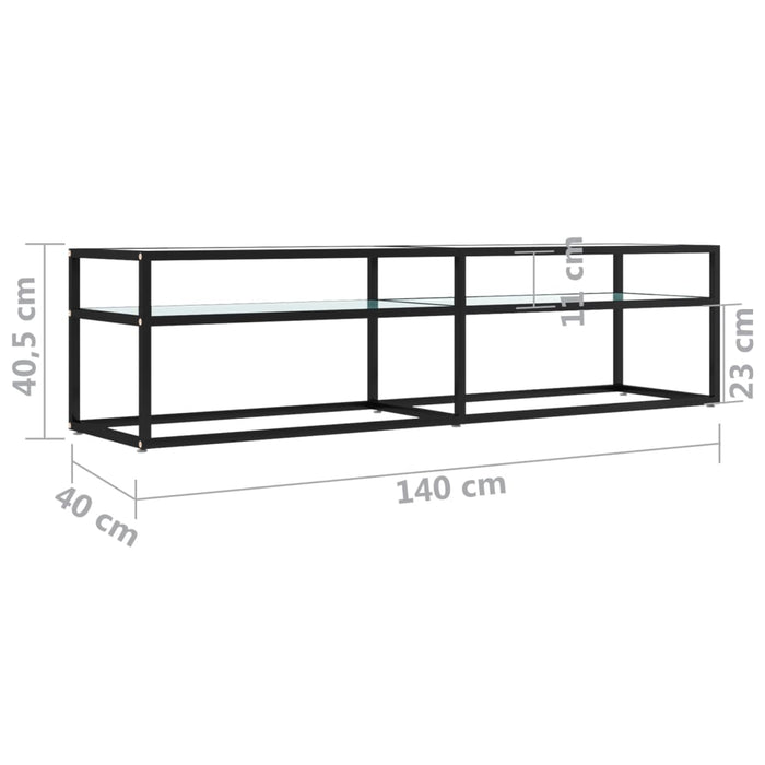 Comodă TV, marmură albă, 160x40x40,5 cm, sticlă securizată - WALTI WALTI