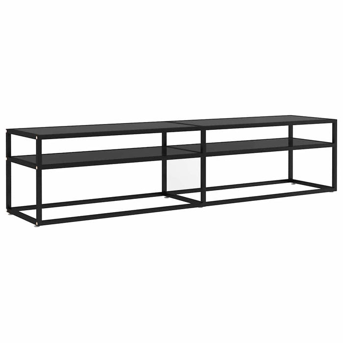 Comodă TV, negru, 180x40x40,5 cm, sticlă securizată - WALTI WALTI