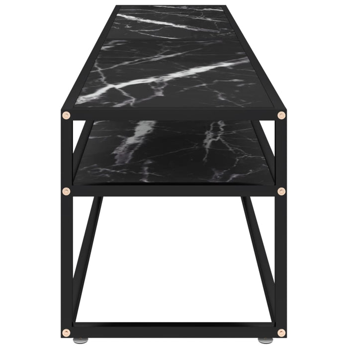 Comodă TV, marmură neagră, 180x40x40,5 cm, sticlă securizată - WALTI WALTI