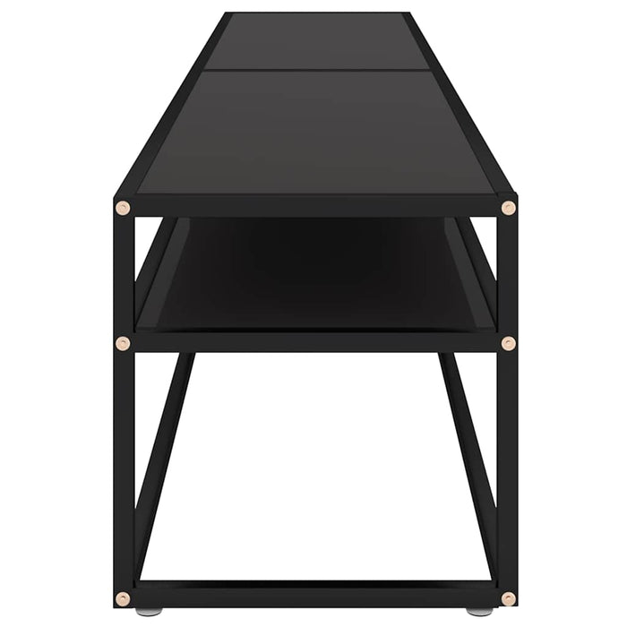 Comodă TV, negru, 200x40x40,5 cm, sticlă securizată - WALTI WALTI