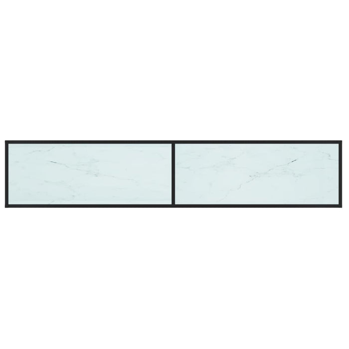 Comodă TV, marmură albă, 200x40x40,5 cm, sticlă securizată - WALTI WALTI