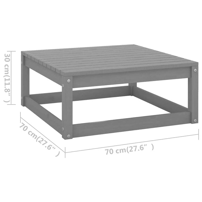 Set mobilier de grădină, 5 piese, gri, lemn masiv de pin WALTI