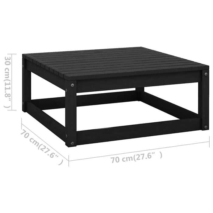 Set mobilier de grădină, 9 piese, negru, lemn masiv de pin WALTI