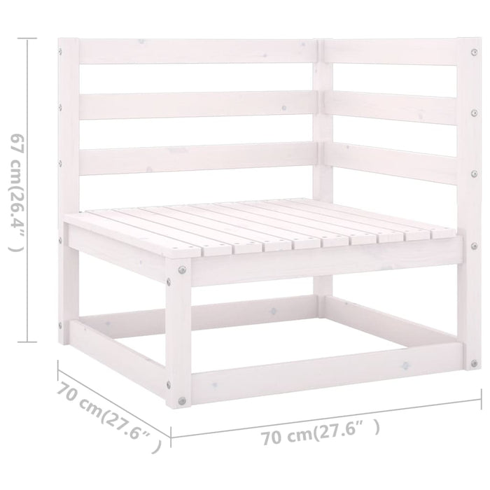 Set mobilier de grădină, 8 piese, alb, lemn masiv de pin - WALTI WALTI