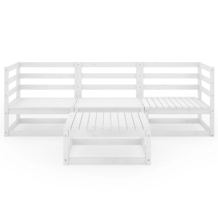 Set mobilier de grădină, 4 piese, alb, lemn masiv de pin WALTI