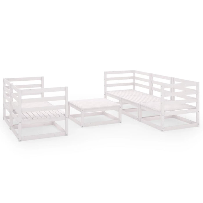 Set mobilier de grădină, 6 piese, alb, lemn masiv de pin WALTI