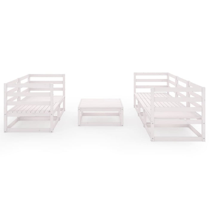 Set mobilier de grădină, 6 piese, alb, lemn masiv de pin WALTI