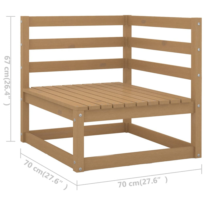 Set mobilier de grădină, 7 piese, maro miere, lemn masiv de pin WALTI