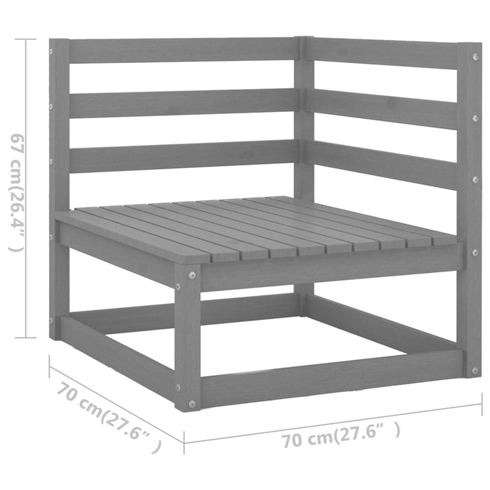 Set mobilier de grădină, 6 piese, gri, lemn masiv de pin WALTI