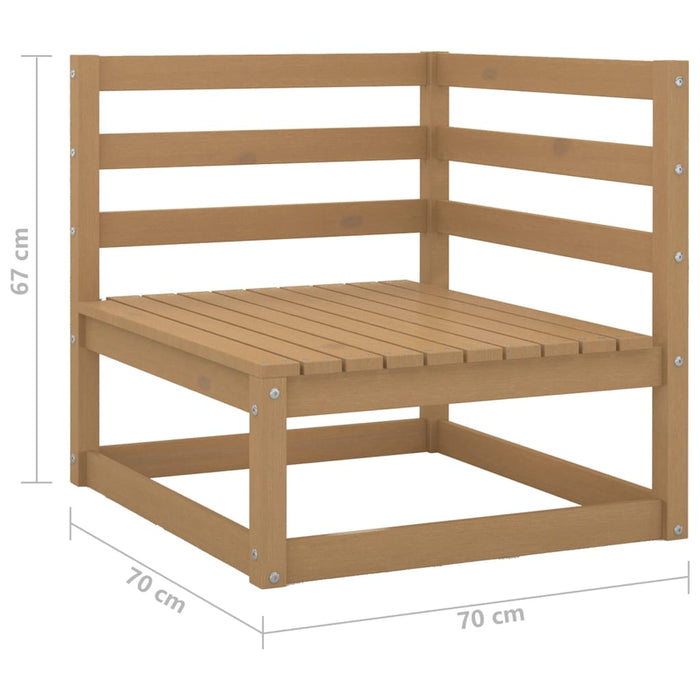 Set mobilier de grădină, 3 piese, maro miere, lemn masiv de pin WALTI