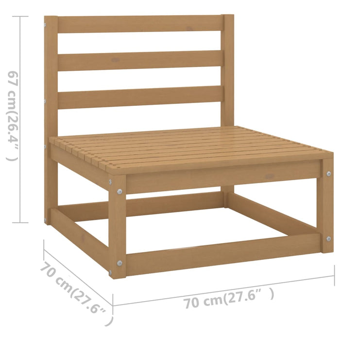 Set mobilier de grădină, 8 piese, maro miere, lemn masiv de pin WALTI