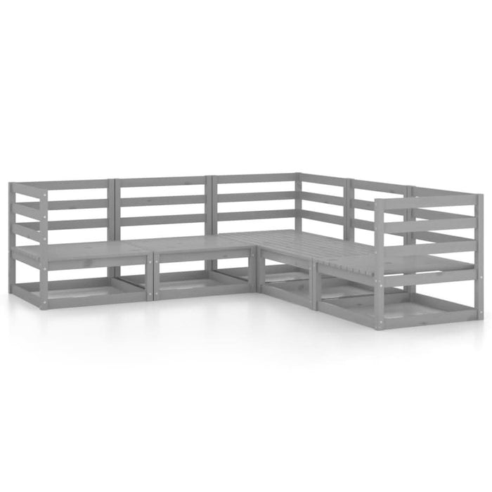 Set mobilier de grădină, 5 piese, gri, lemn masiv de pin - WALTI WALTI
