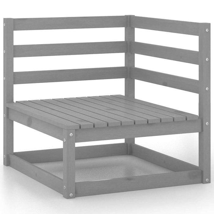 Set mobilier de grădină, 7 piese, gri, lemn masiv de pin WALTI