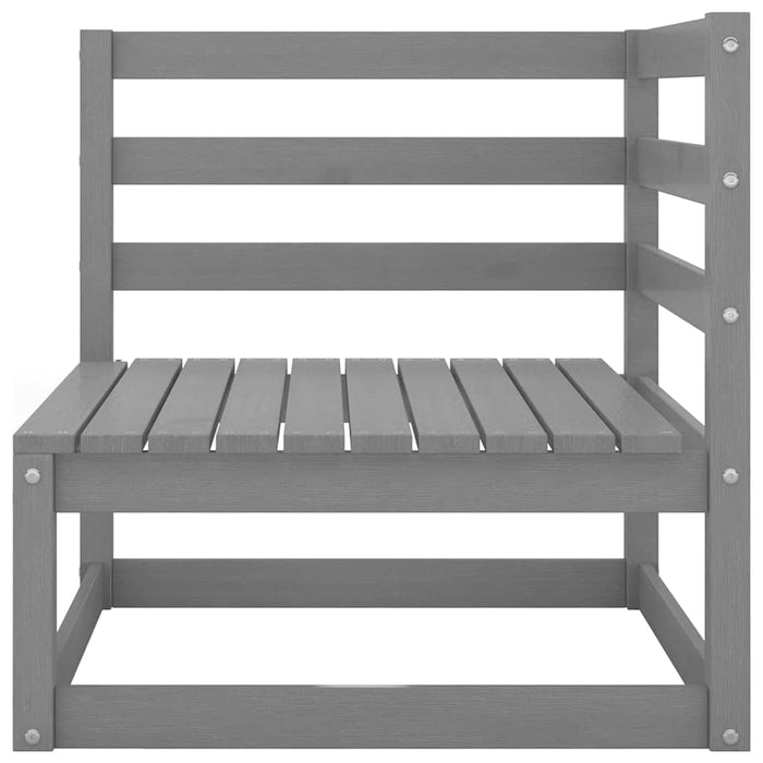 Set mobilier de grădină, 7 piese, gri, lemn masiv de pin WALTI