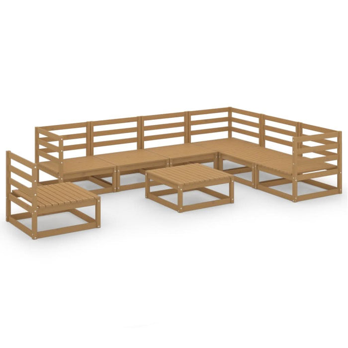 Set mobilier de grădină, 8 piese, maro miere, lemn masiv de pin - WALTI WALTI