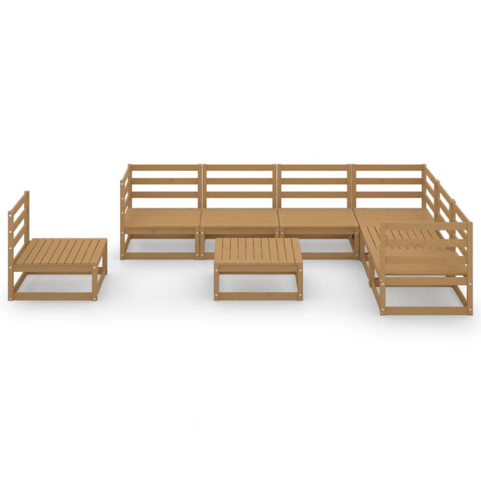 Set mobilier de grădină, 8 piese, maro miere, lemn masiv de pin - WALTI WALTI