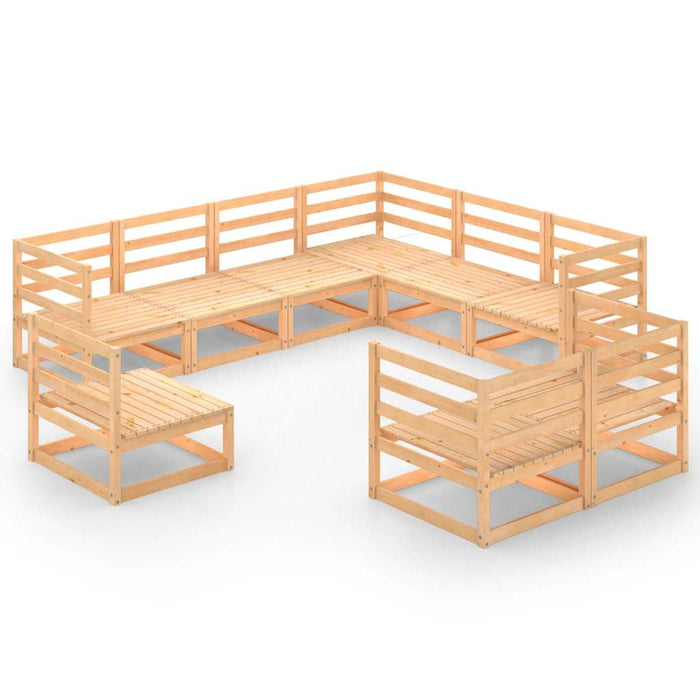 Set mobilier de grădină, 9 piese, lemn masiv de pin WALTI
