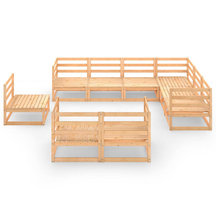 Set mobilier de grădină, 9 piese, lemn masiv de pin WALTI