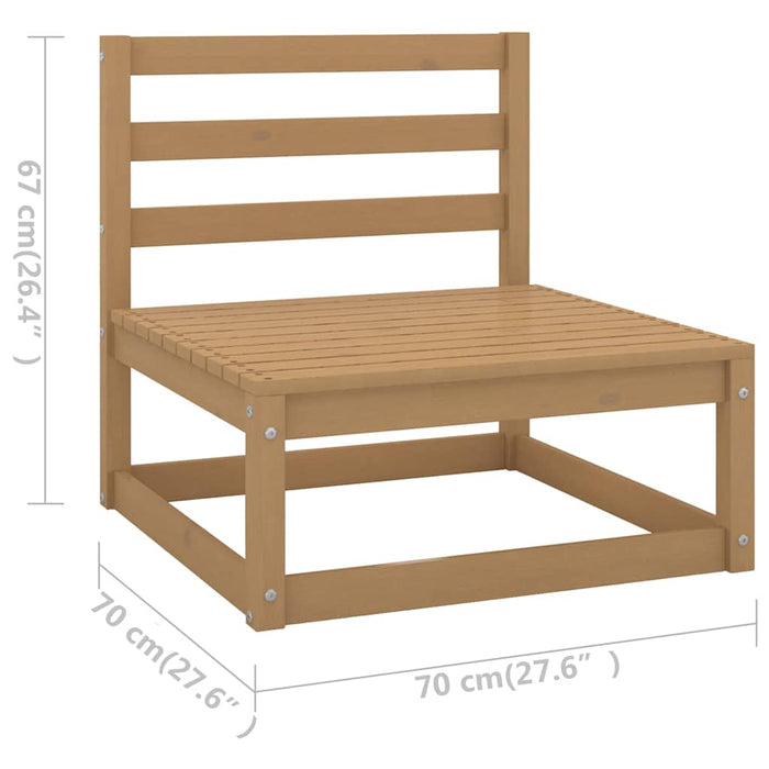 Set mobilier de grădină, 9 piese, maro miere, lemn masiv pin WALTI