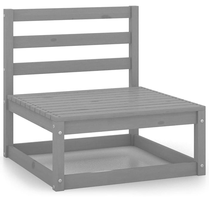 Set mobilier de grădină, 13 piese, gri, lemn masiv de pin WALTI