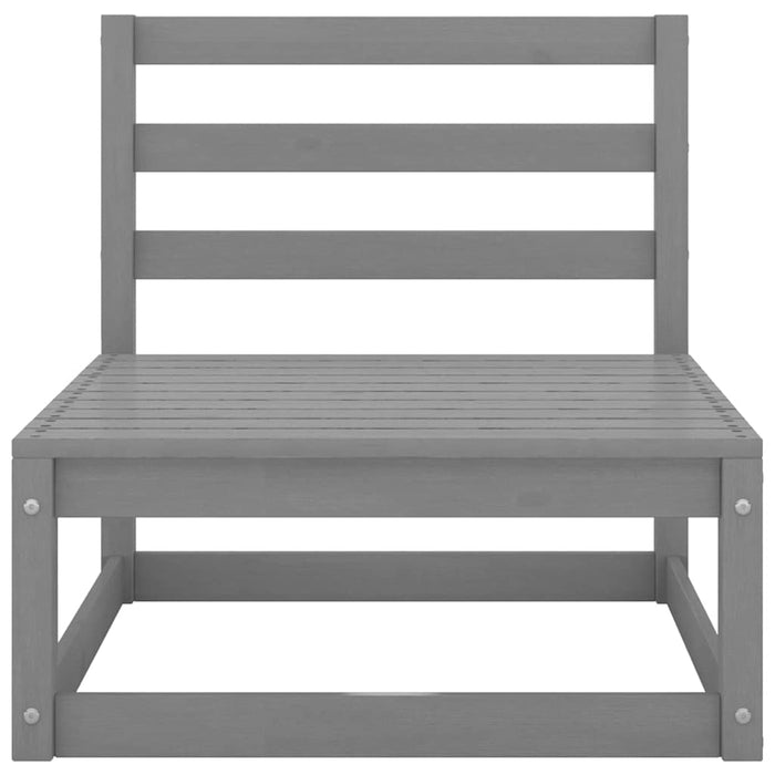 Set mobilier de grădină, 13 piese, gri, lemn masiv de pin WALTI