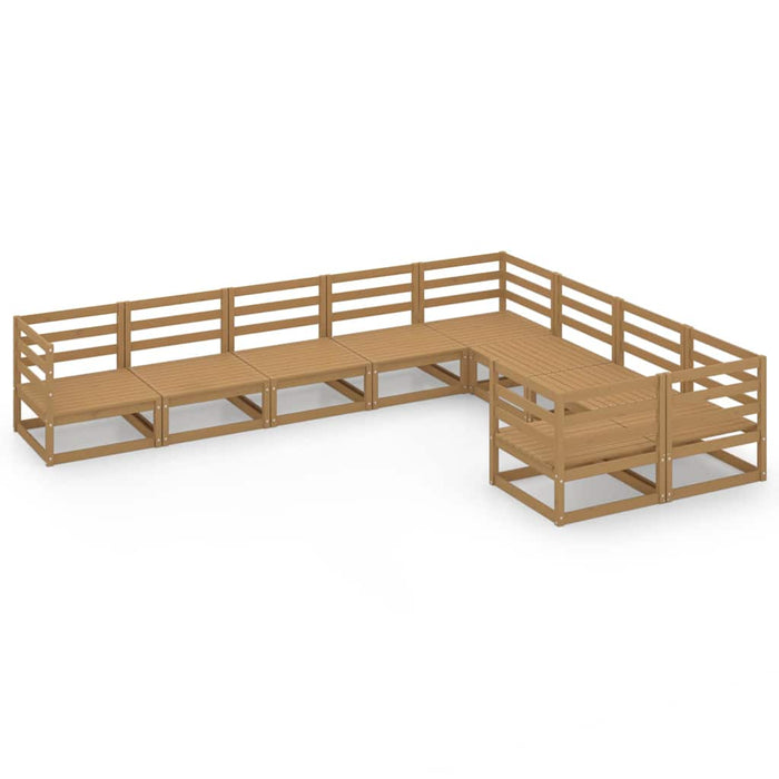 Set mobilier de grădină, 9 piese, lemn masiv de pin WALTI