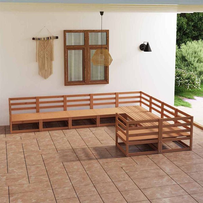 Set mobilier de grădină, 9 piese, lemn masiv de pin WALTI