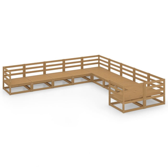 Set mobilier de grădină, 10 piese, lemn masiv de pin - WALTI WALTI