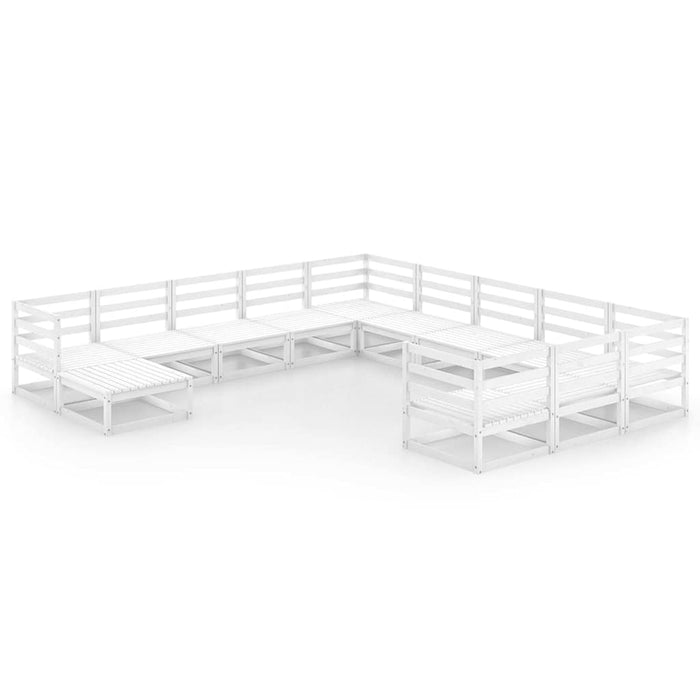 Set mobilier de grădină, 12 piese, lemn masiv de pin WALTI