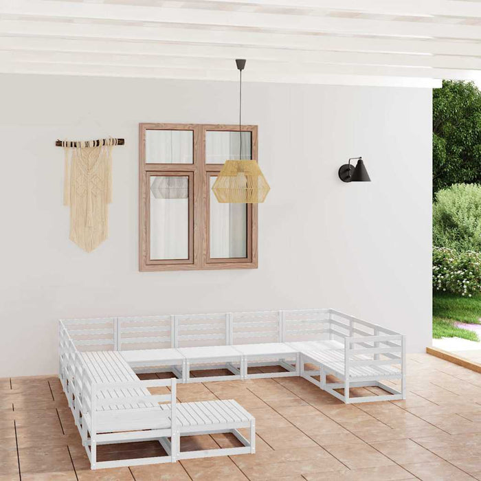 Set mobilier de grădină, 12 piese, lemn masiv de pin WALTI