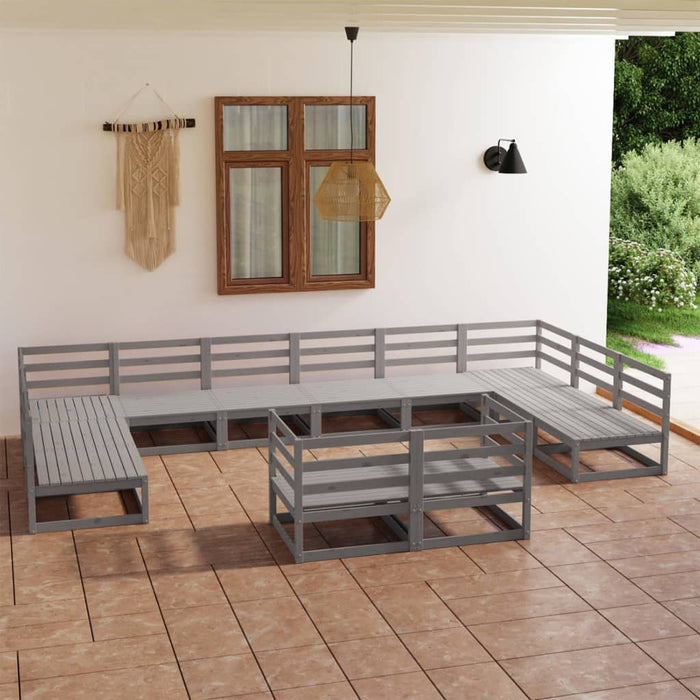 Set mobilier de grădină, 12 piese, lemn masiv de pin - WALTI WALTI