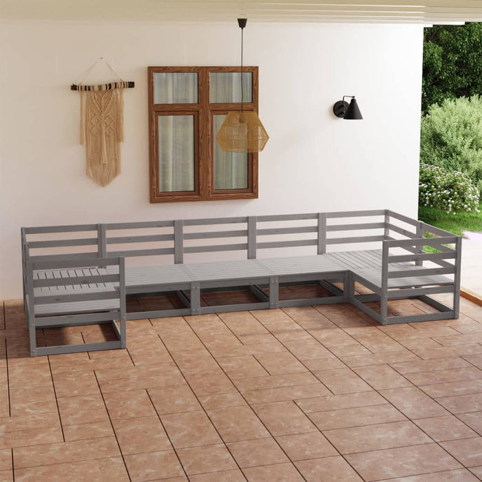 Set mobilier de grădină din 7 piese, lemn masiv de pin - WALTI WALTI
