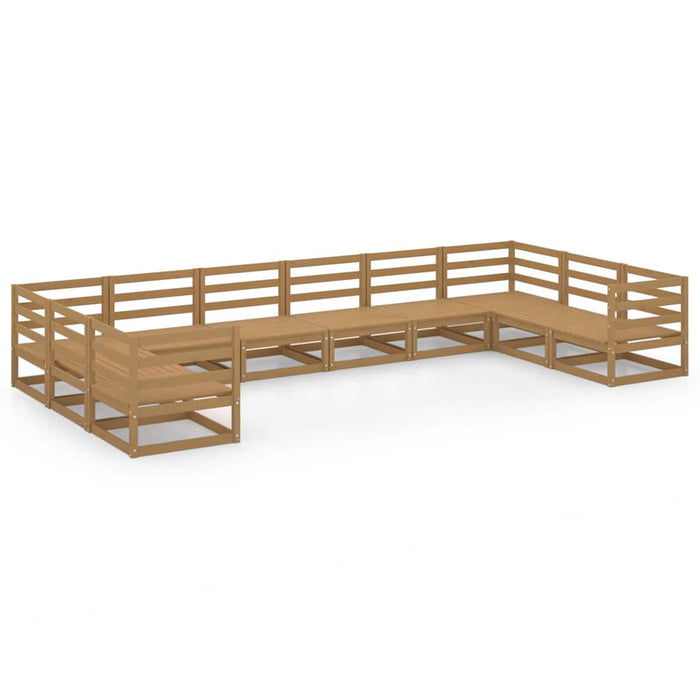 Set mobilier de grădină, 10 piese, lemn masiv de pin WALTI